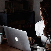 girls laptop desk work 