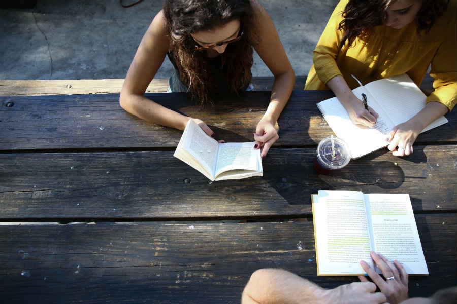 Students Sitting Around a Table